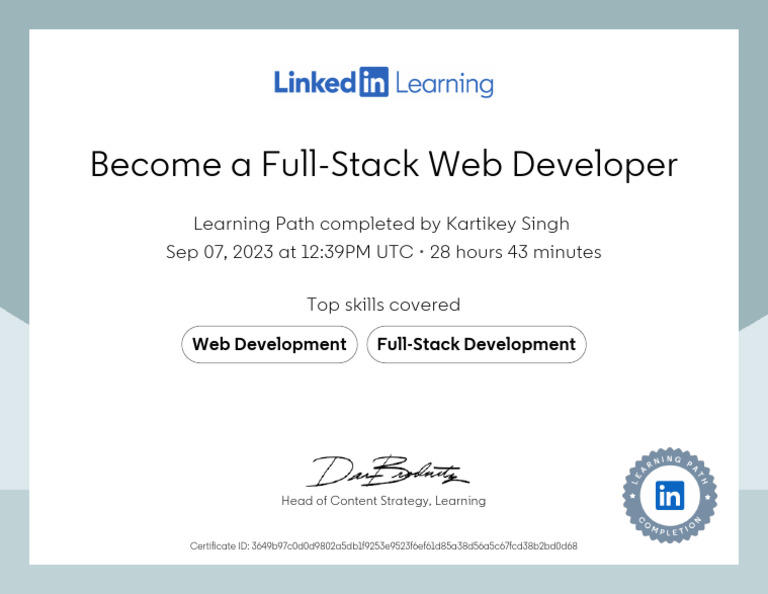 LinkedIn Learning Certificate of Completion (2) | PDF