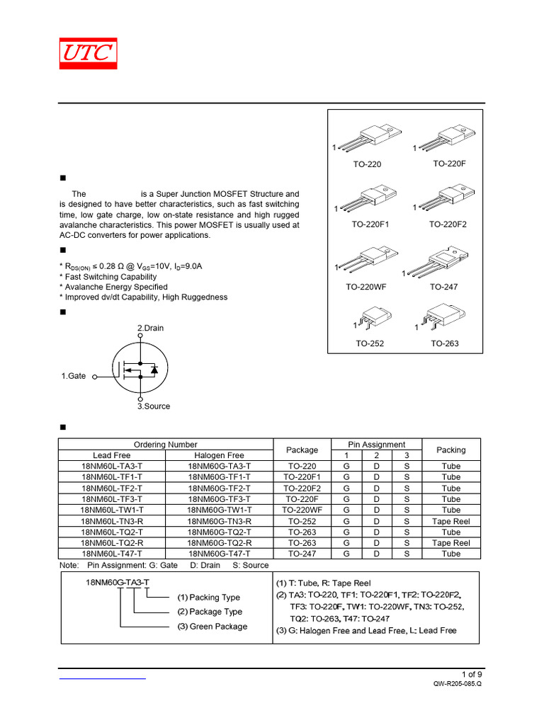 18nm60 | PDF | Diode | Mosfet