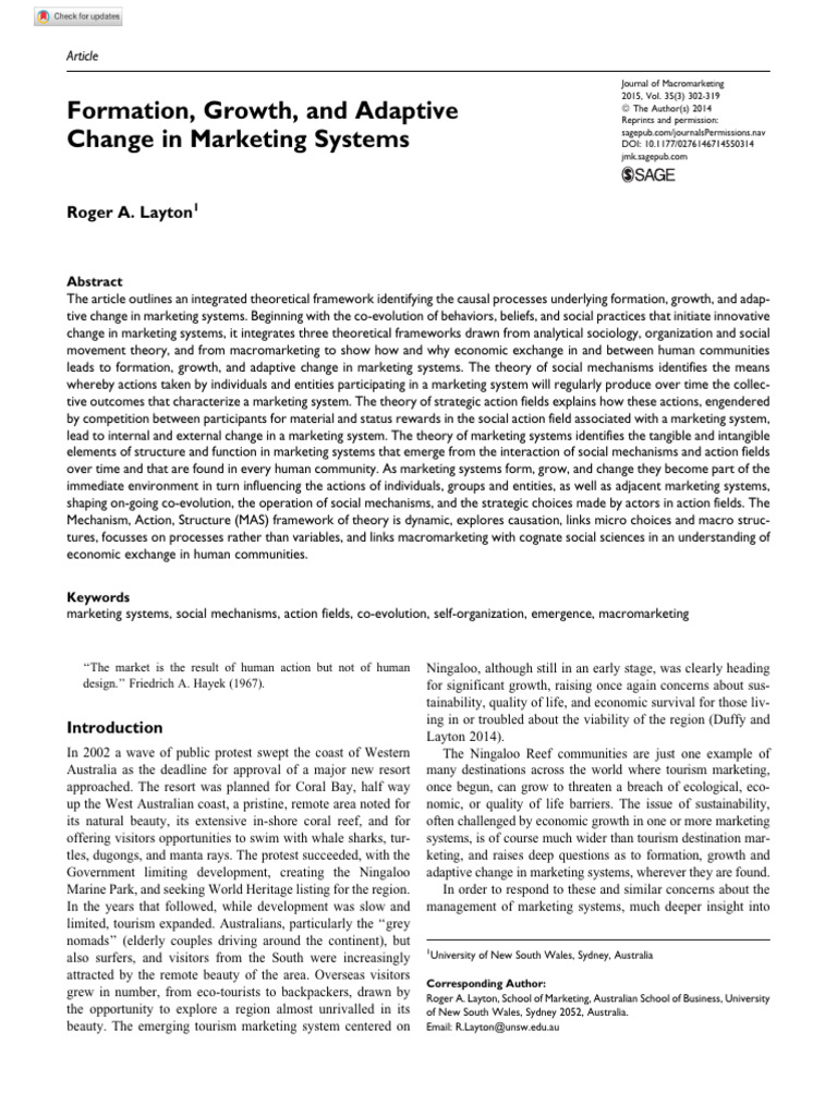 Marketing Systems: Formation & Change | PDF | System | Market (Economics)