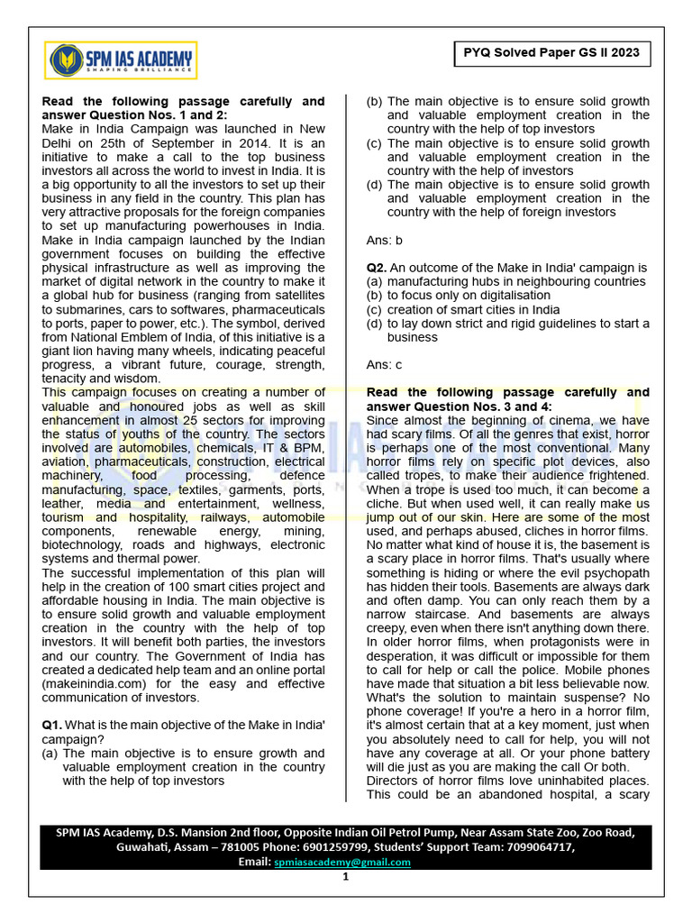 PYQ Solved GS-II 2023 | PDF | Bhutan | Communication