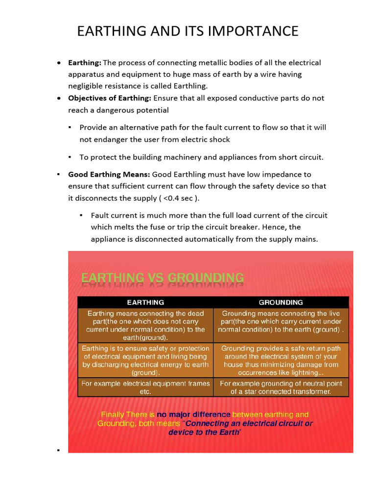 Importance of Earthing Systems Explained | PDF | Power (Physics ...
