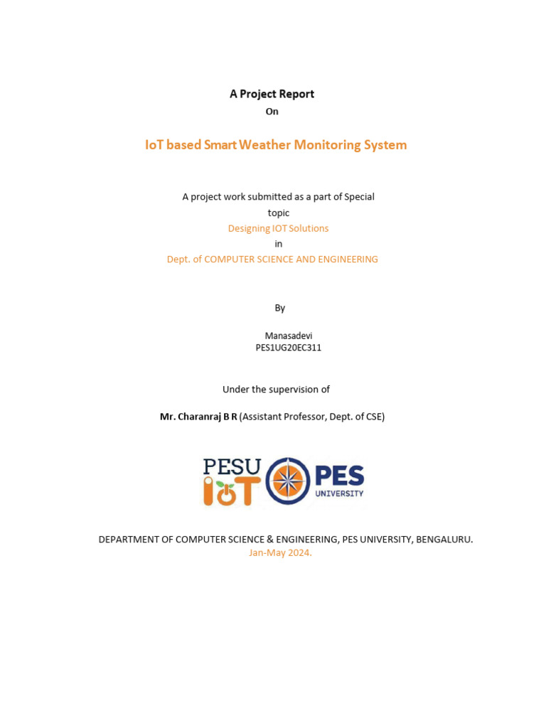 IoT Smart Weather Monitoring System | PDF | Internet Of Things ...