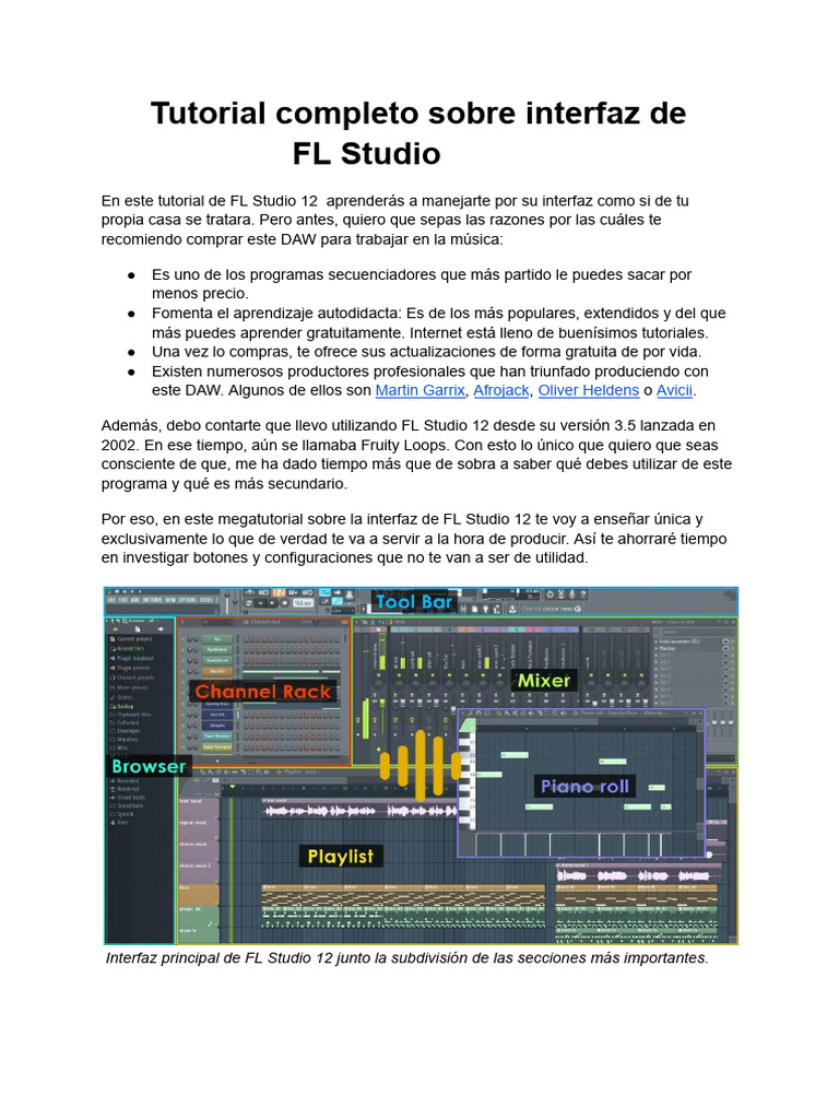 Tutorial Completo Sobre Interfaz de FL Studio | PDF | Tecnología de ...