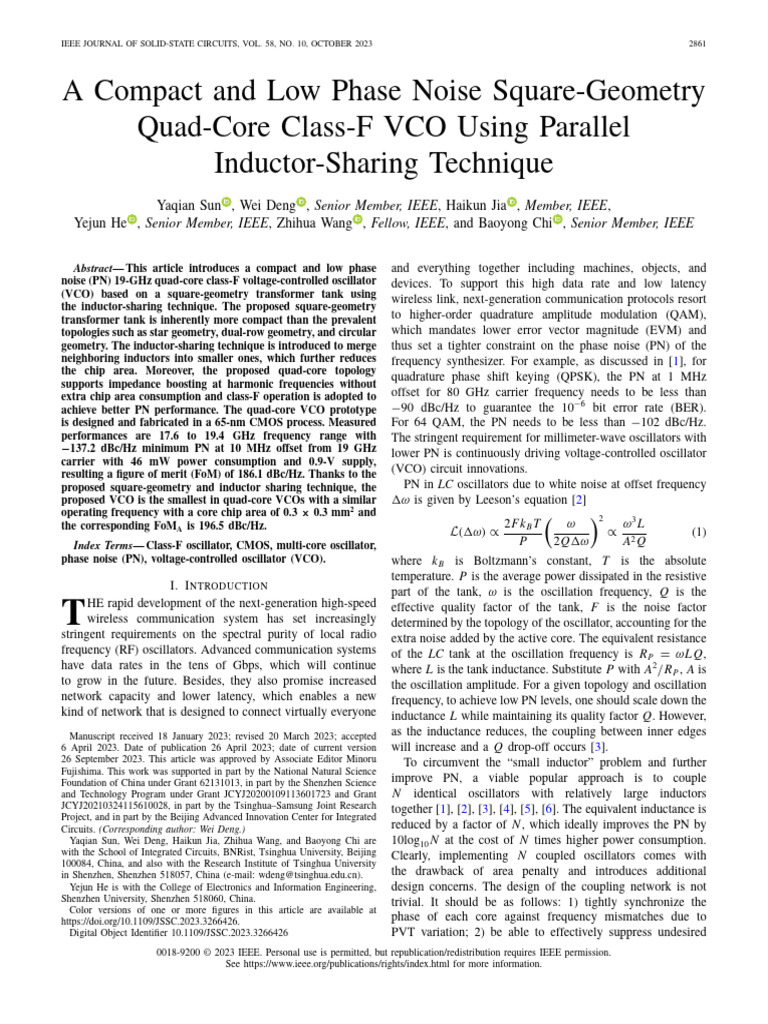 Low Phase Noise Quad-Core VCO Design | PDF | Resonance | Inductance