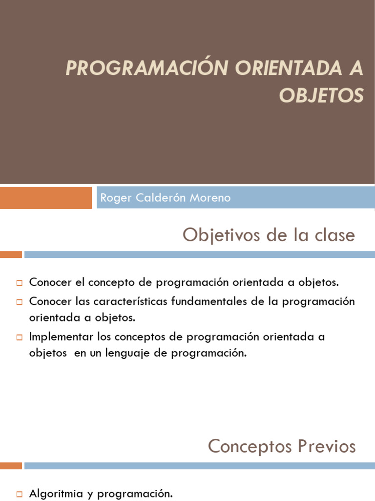 Introducción a la Programación Orientada a Objetos | PDF | Herencia ...