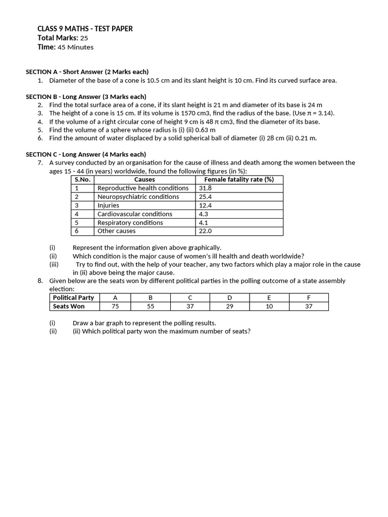 Maths 9th | PDF