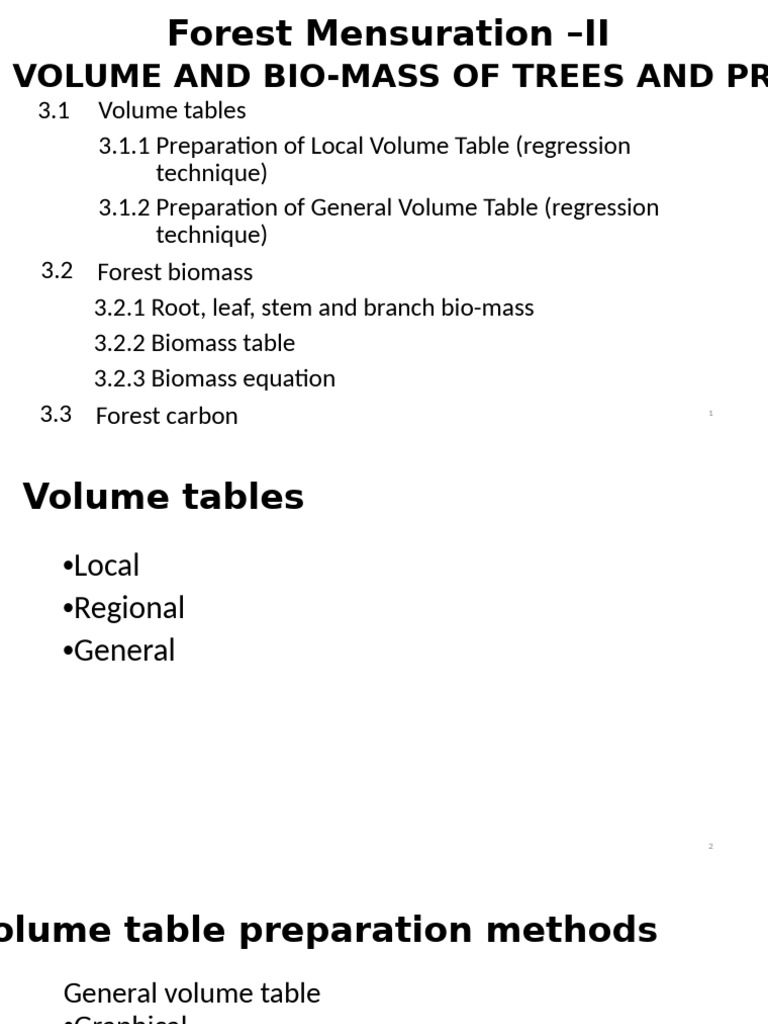 Tree Volume and Biomass Measurement Guide | PDF