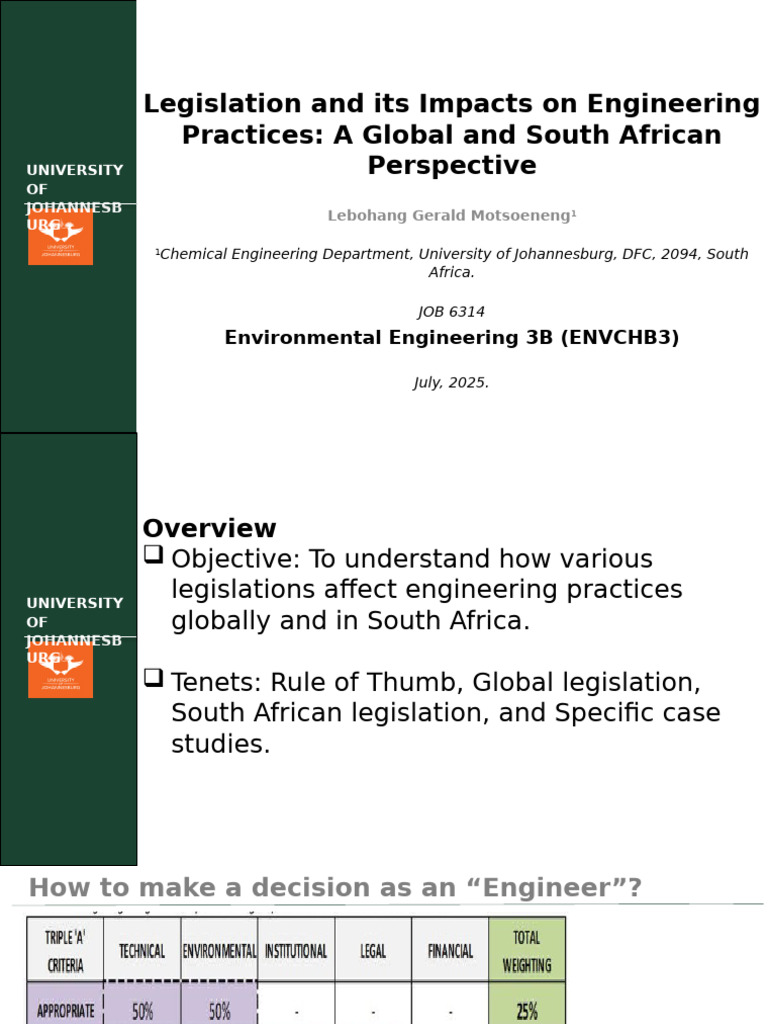 Engineering Legislation's Global Impact | PDF | Waste | Occupational ...