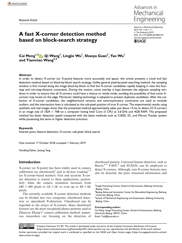 A Fast X-Corner Detection Method Based On Block-Search Strategy | PDF ...