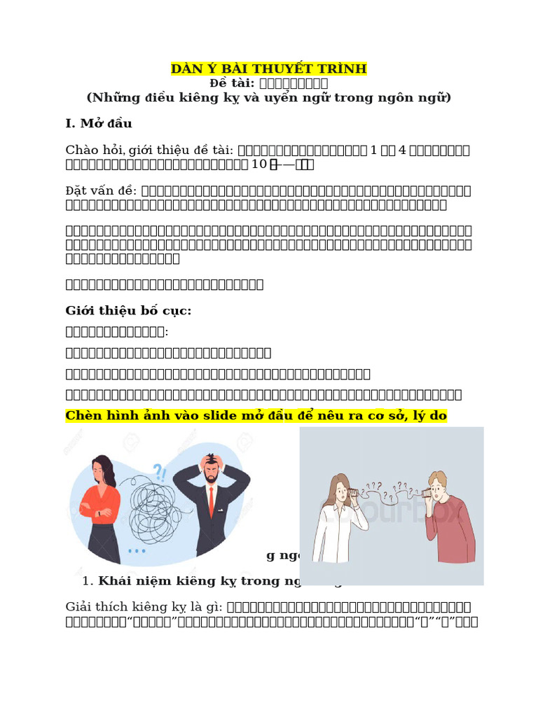 Dàn ý Bài Thuyết Trình | PDF