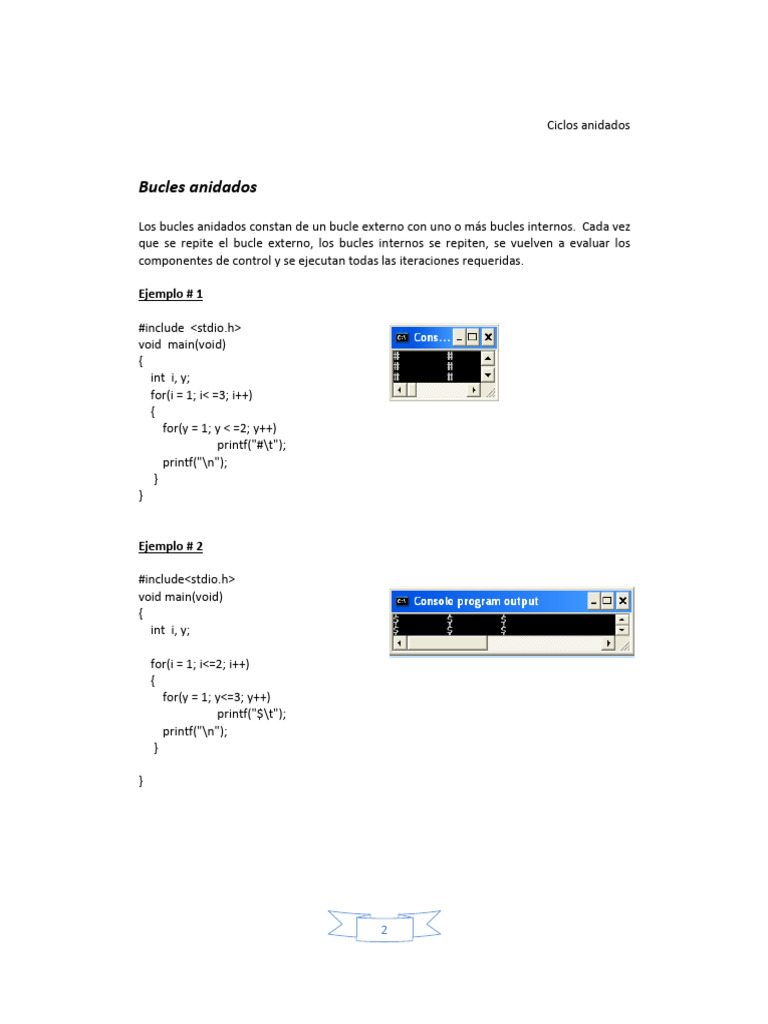 Bucles Anidados | PDF | Flujo de control | Algoritmos