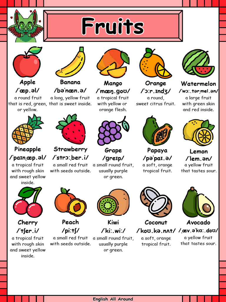 Comprehensive Guide to Fruits and Vegetables | PDF | Drink | Fruit