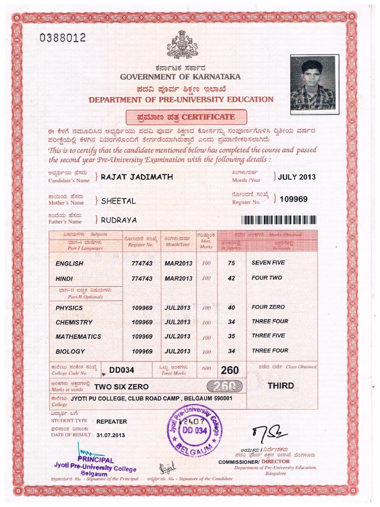 Marks Card | PDF