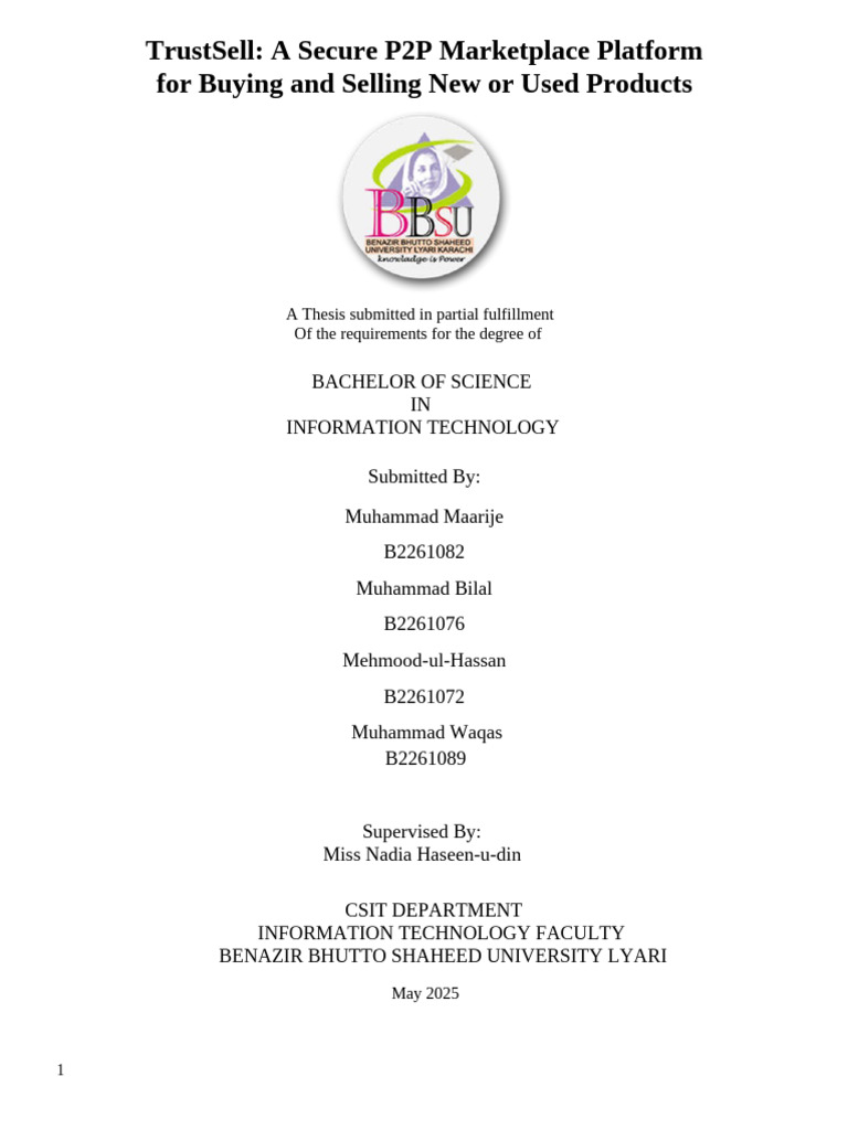 Fyp Project Thesis Report Benazir University | PDF | Software ...