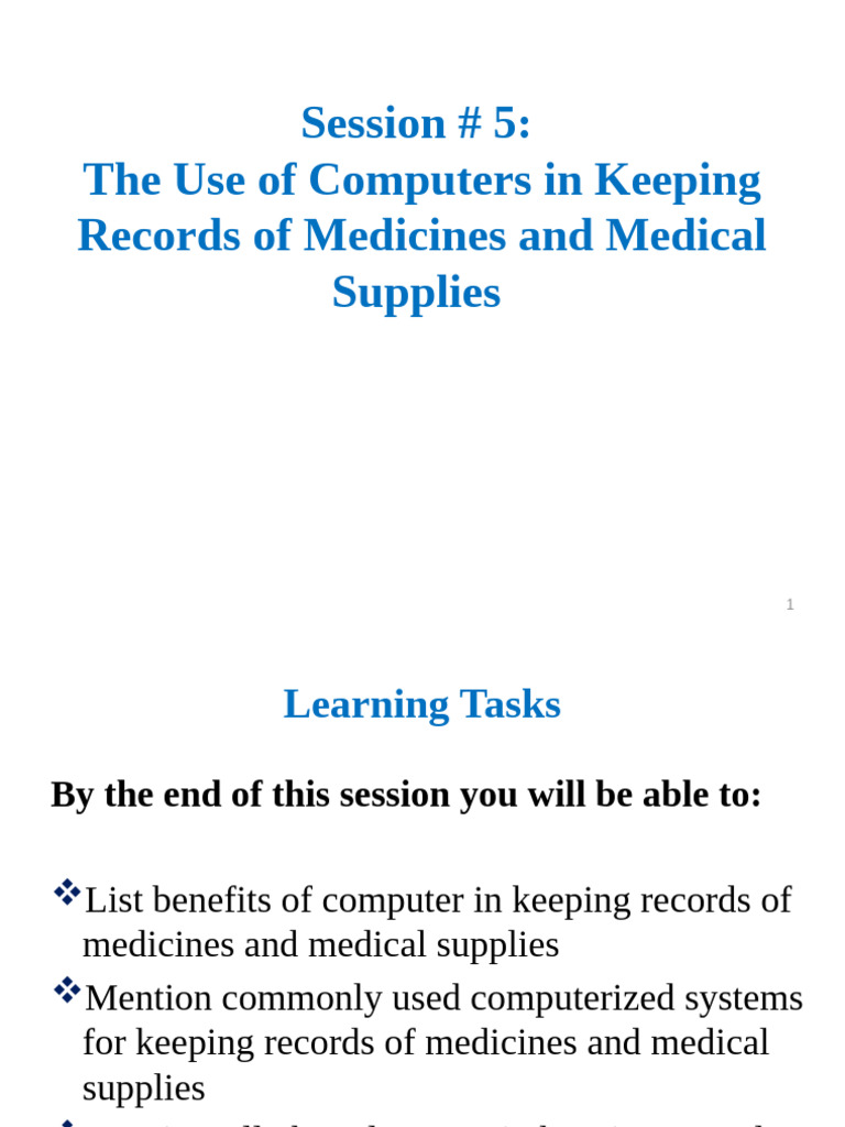 Computerized Medicine Record Keeping | PDF | Pharmacy | Medical ...