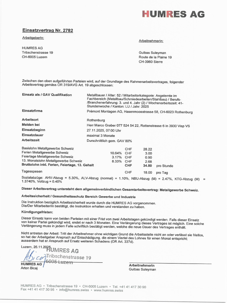 Einsatzvertag Gulbas | PDF