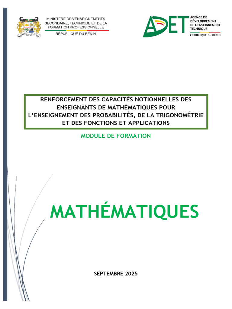 Formation des enseignants en mathématiques | PDF | Pédagogie | Probabilité
