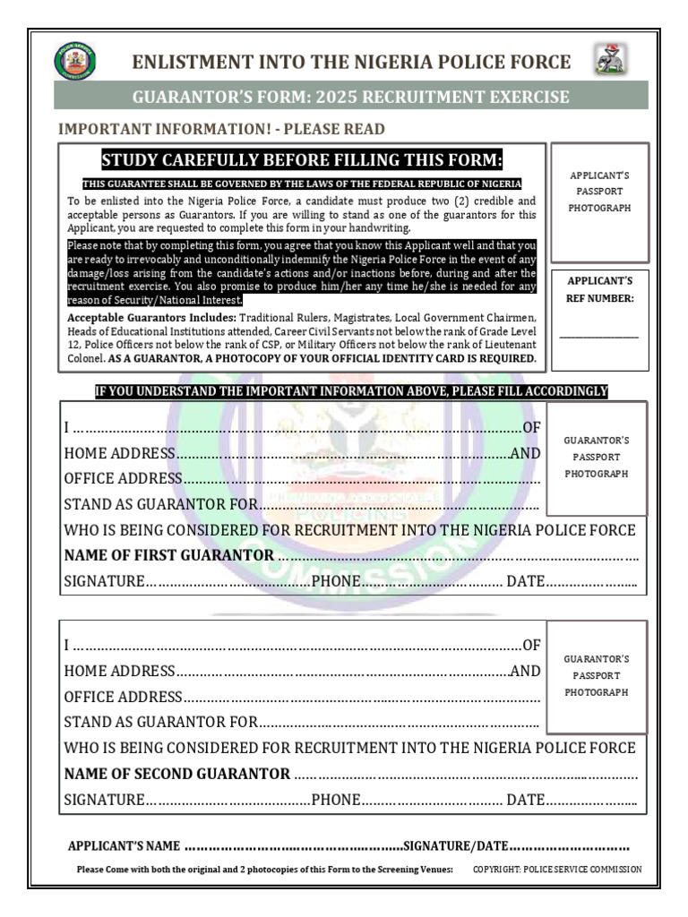 Guarantor Form Psc | PDF | Government