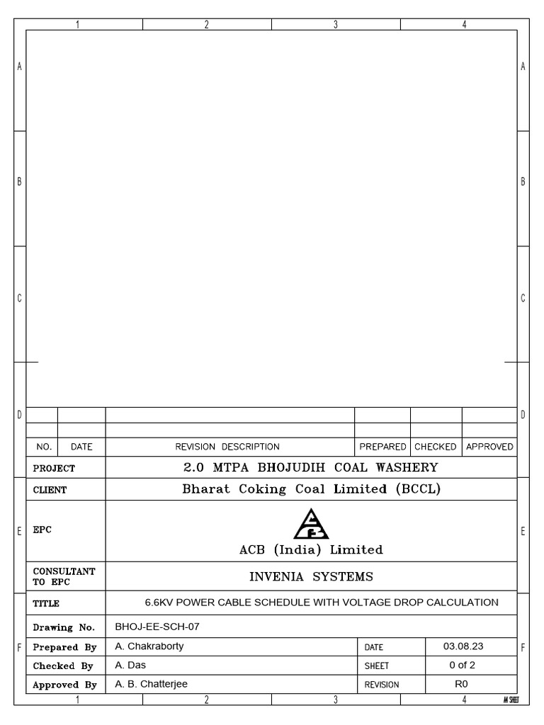 6.6kV Cable Schedule & Voltage Drop | PDF | Volt | Voltage