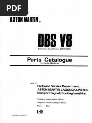 Aston Martin - DBS V8 - Parts Catalogue | PDF