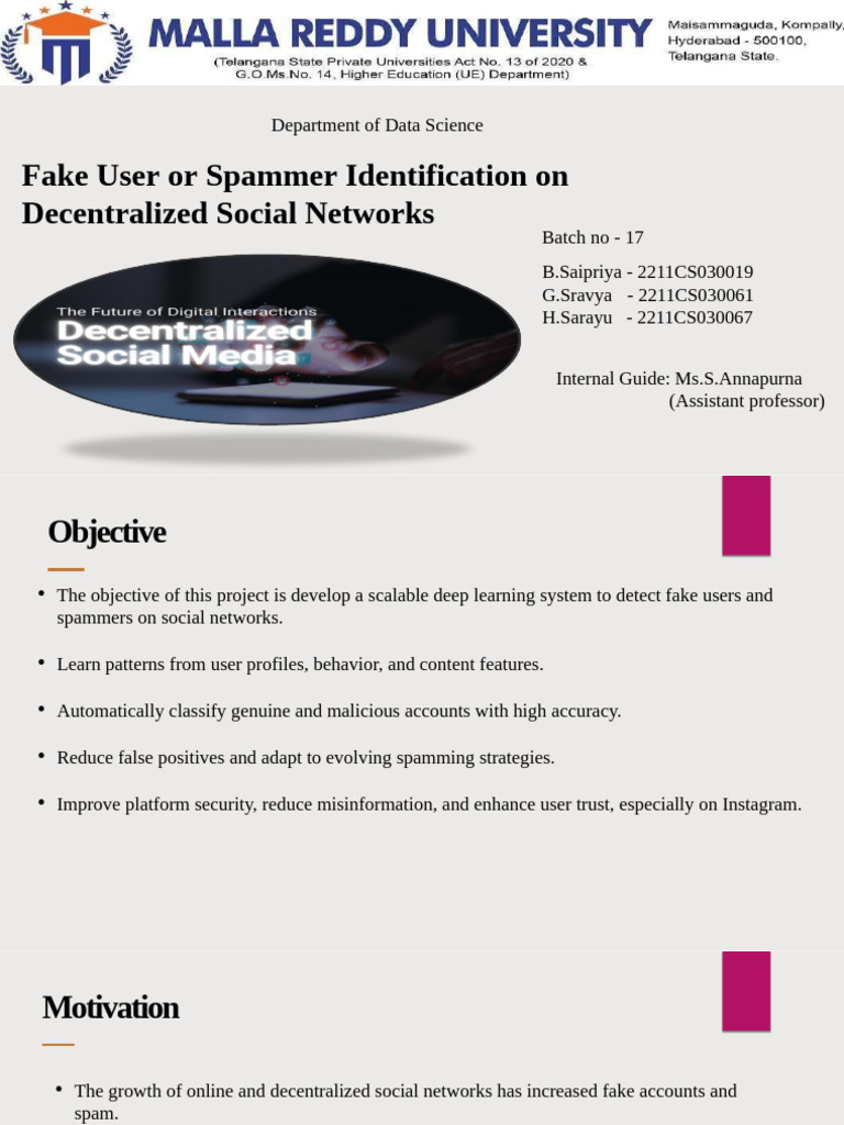 Detecting Fake Users in Social Networks | PDF | Deep Learning | Spamming