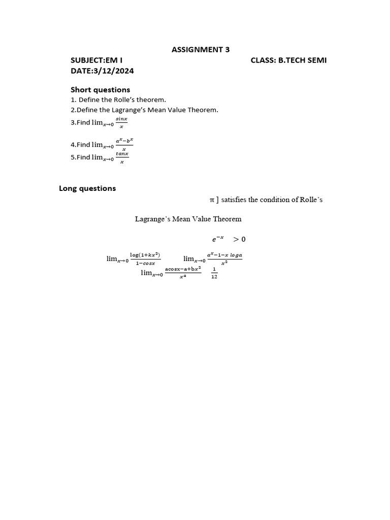 Em i Assignment 3 | PDF