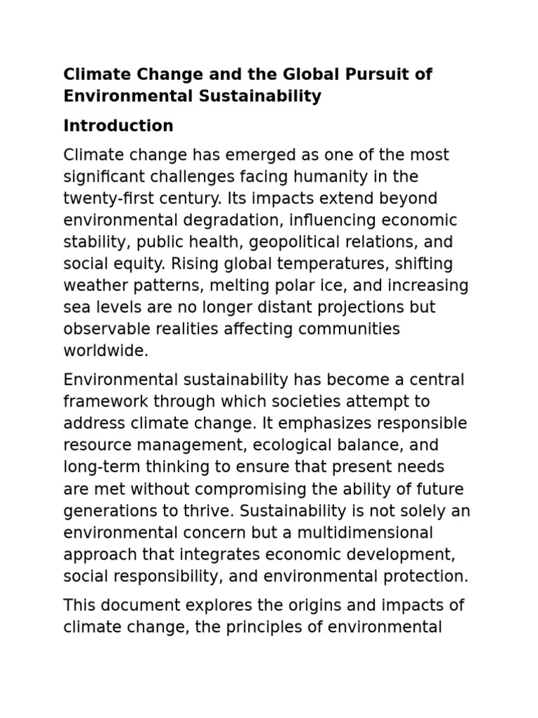 Climate Change and Sustainability Insights | PDF | Climate Change ...