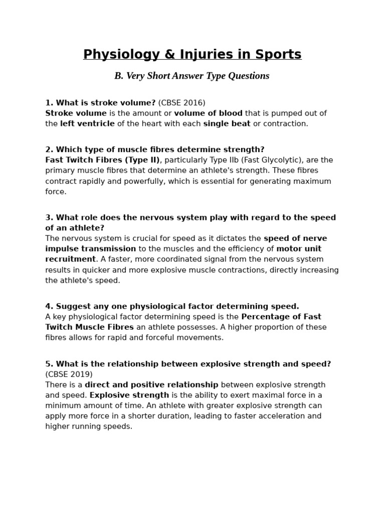 Sports Physiology and Injury Insights | PDF | Skeletal Muscle | Heart