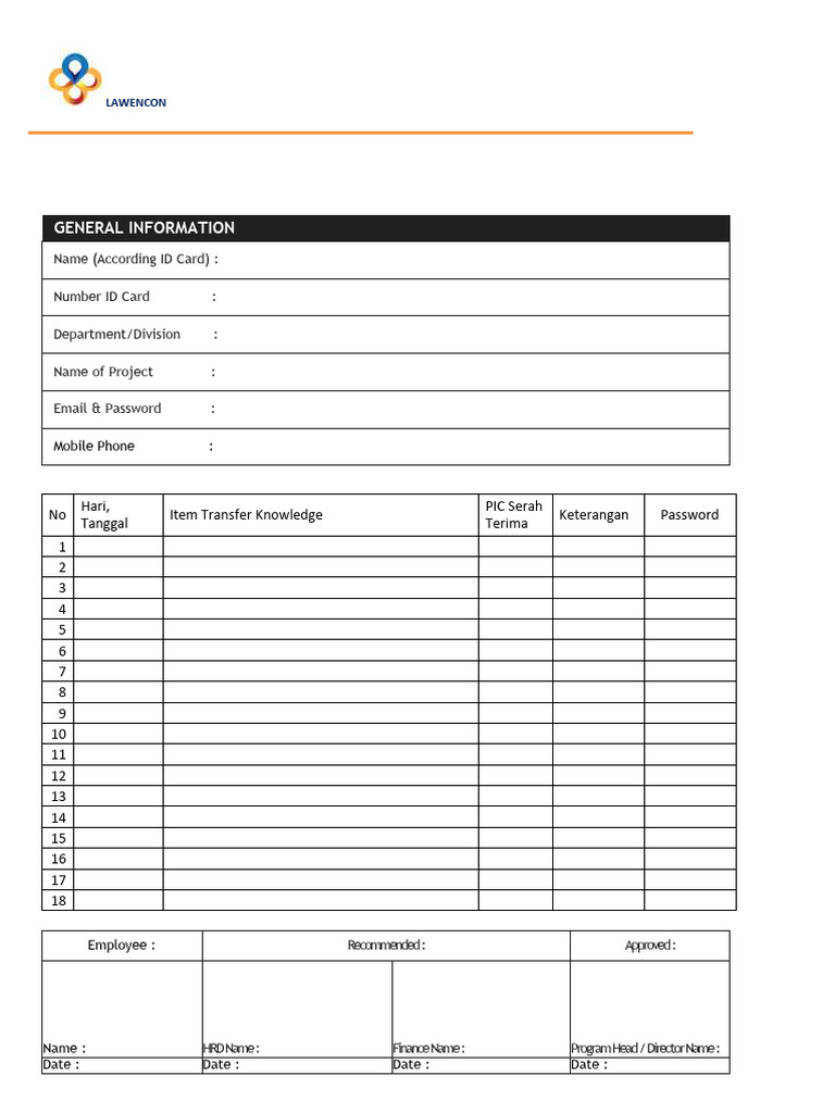 Transfer Knowledge Request Form-LWCN | PDF