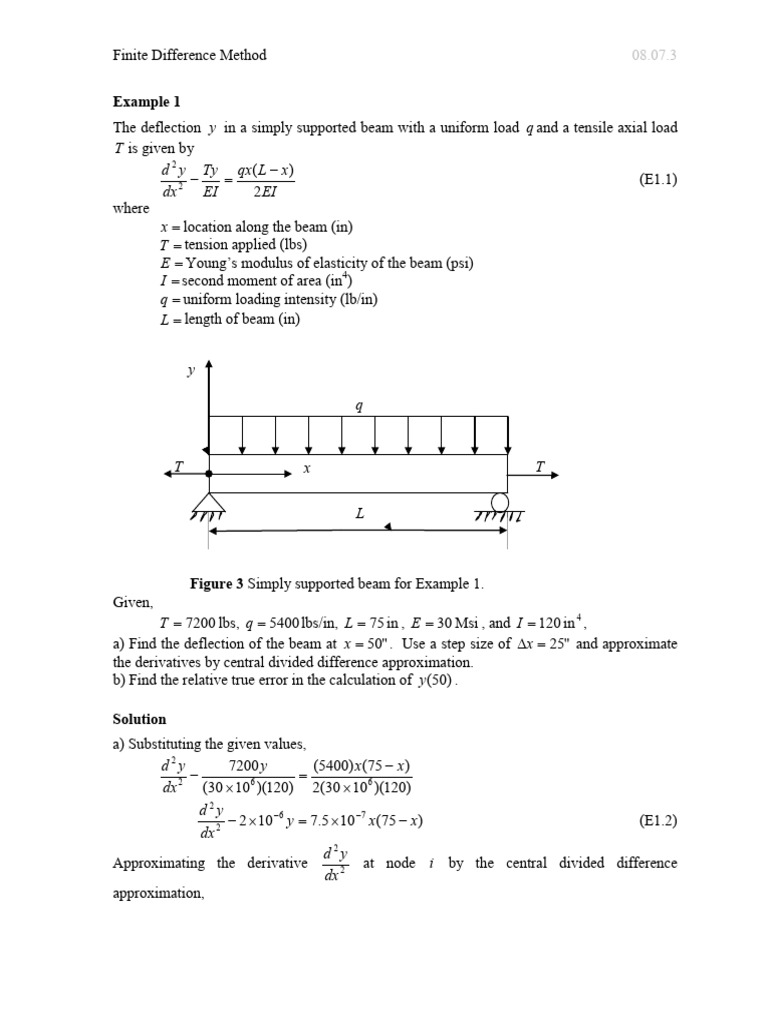 Finite Difference Method for Beam Deflection | PDF | Beam (Structure ...