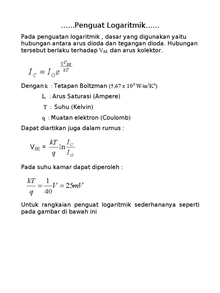 Rangkuman Penguat Logaritmik