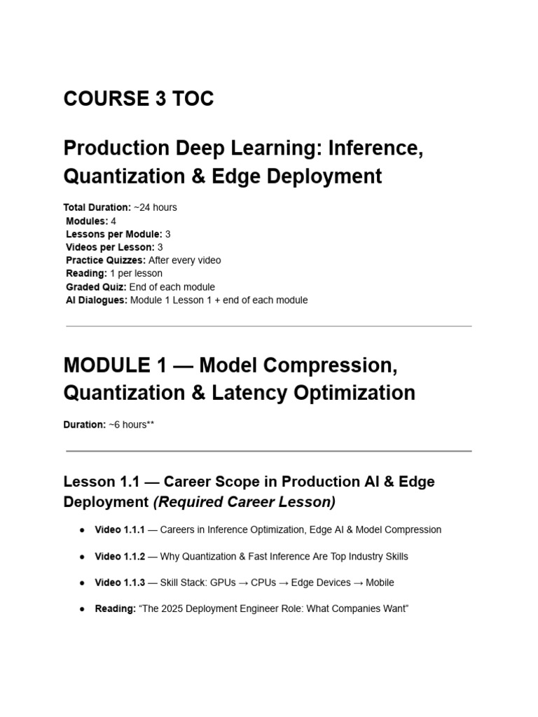 Deep Learning Inference & Deployment Course | PDF | Computing ...