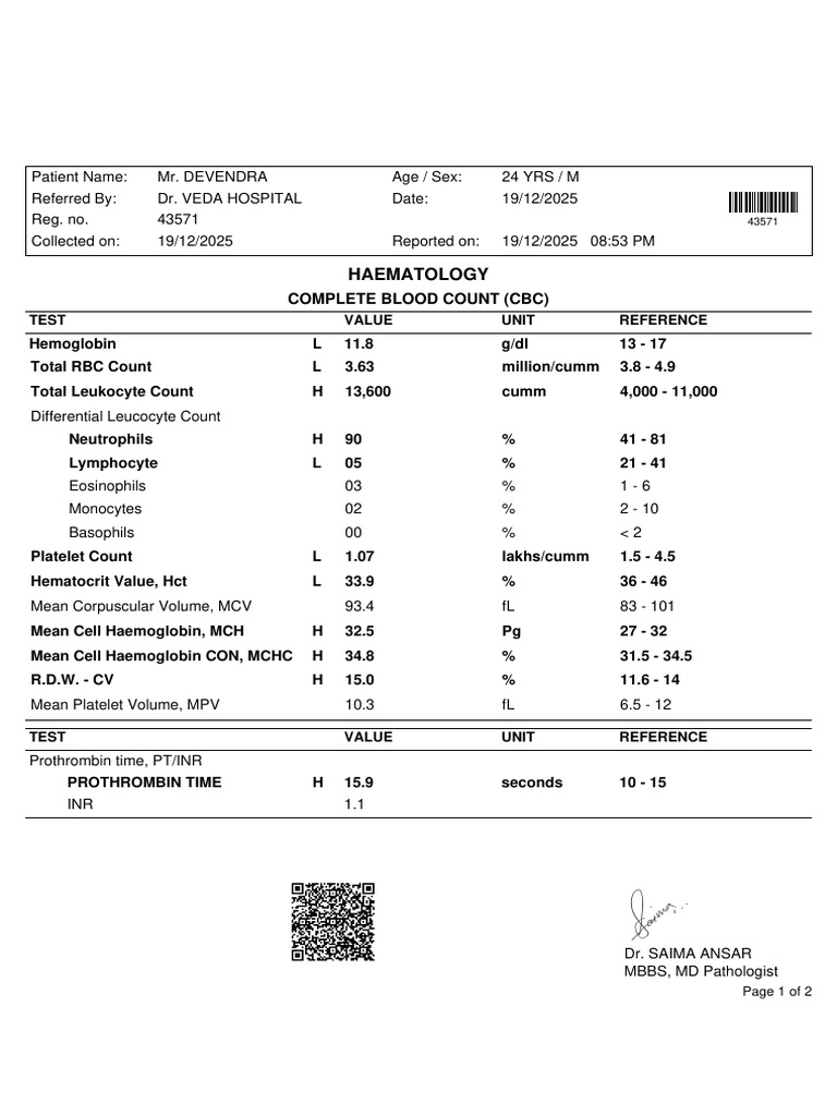 LabReport L60 MR - DEVENDRA24YRS M 19 12 202520251219 2 r925mx | PDF ...