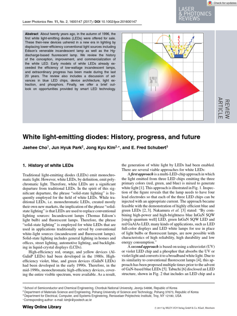 History and Future of White LEDs | PDF | Light Emitting Diode ...