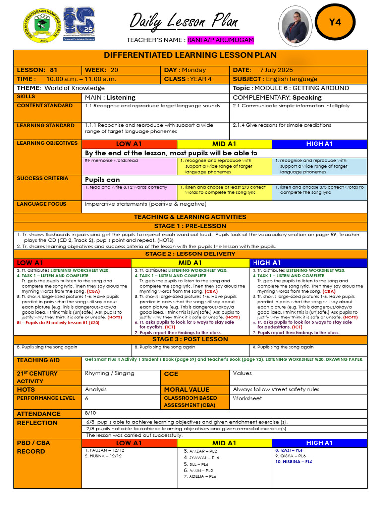 1-MON WEEK 20 | PDF | Lesson Plan | Phoneme