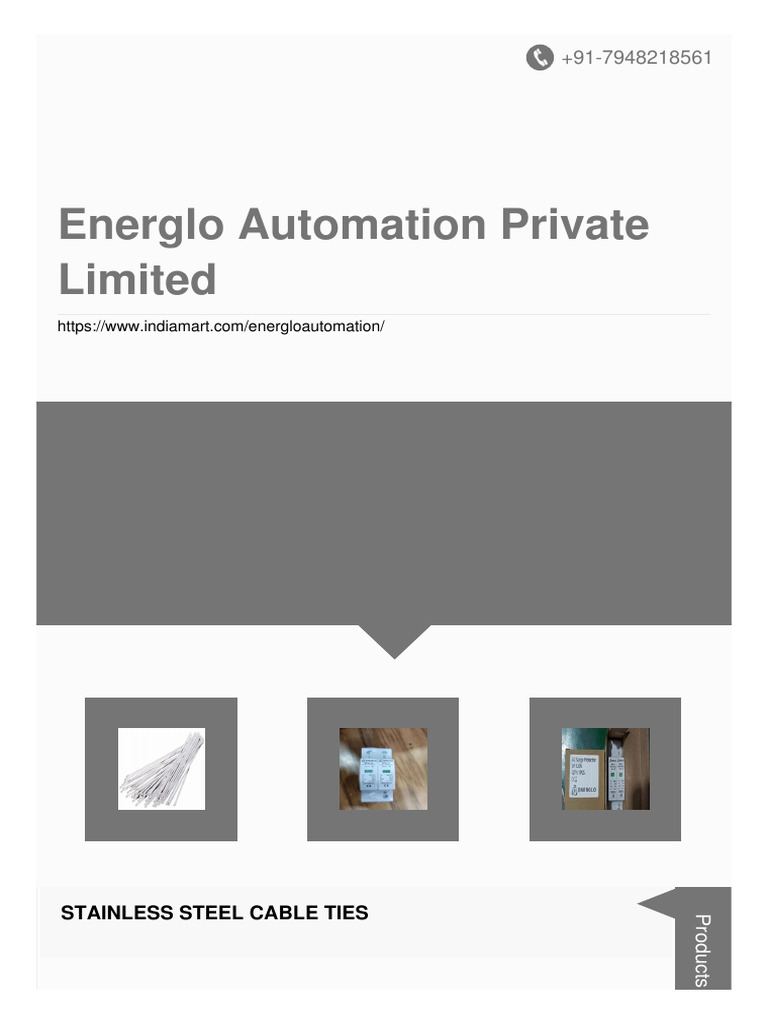 Energlo Automation: Cable Ties & Surge Devices | PDF | Electrical ...