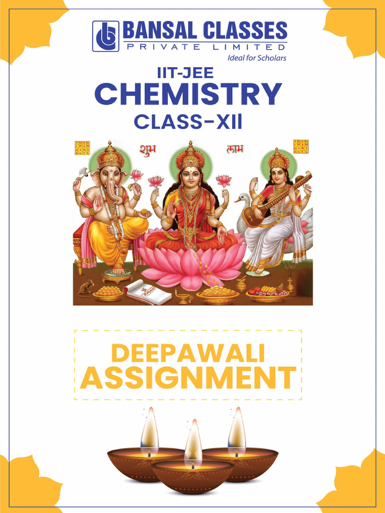 12 JEE PCM Diwali Assignment Set 1 | PDF | Coordination Complex | Acid ...