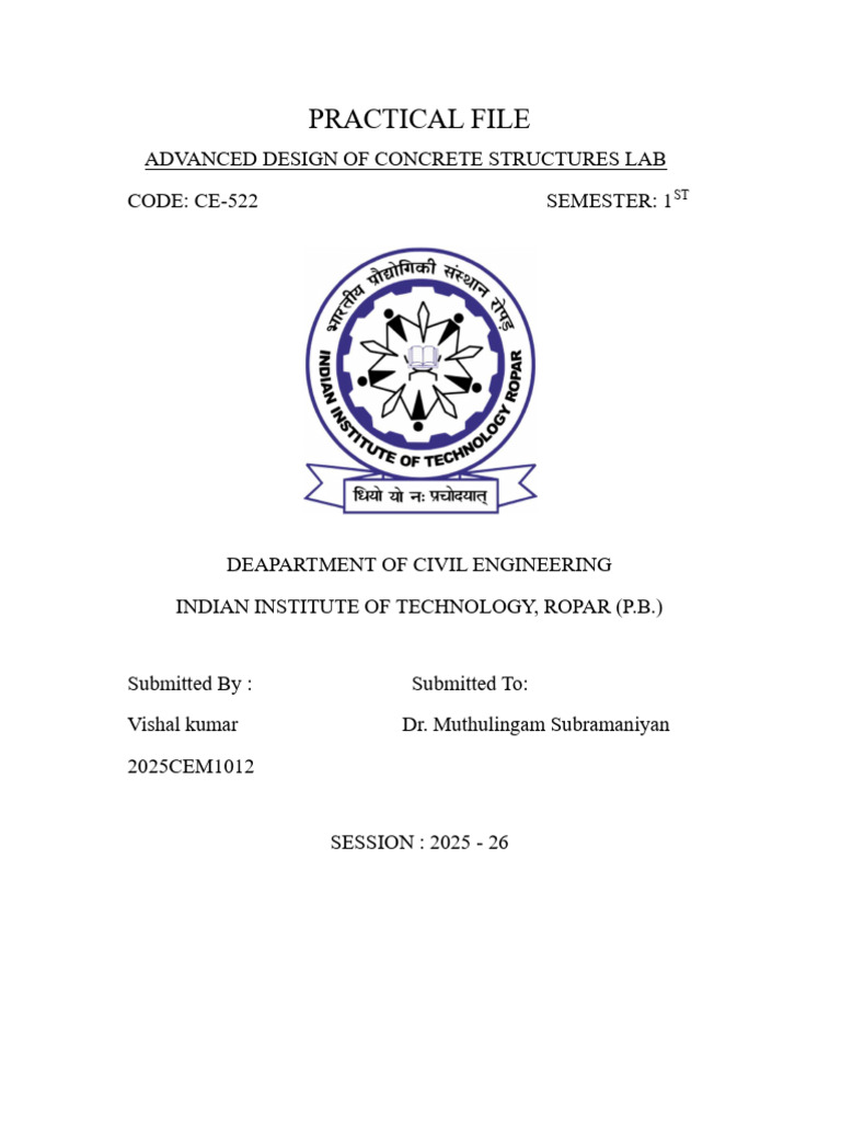 Advanced Concrete Structures Lab Report | PDF