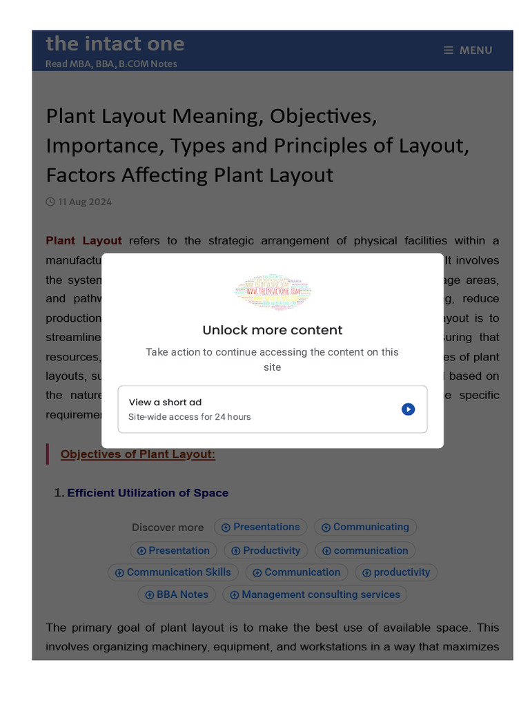 Theintactone Com 2024-08-11 Plant Layout Meaning Objectives Importance ...