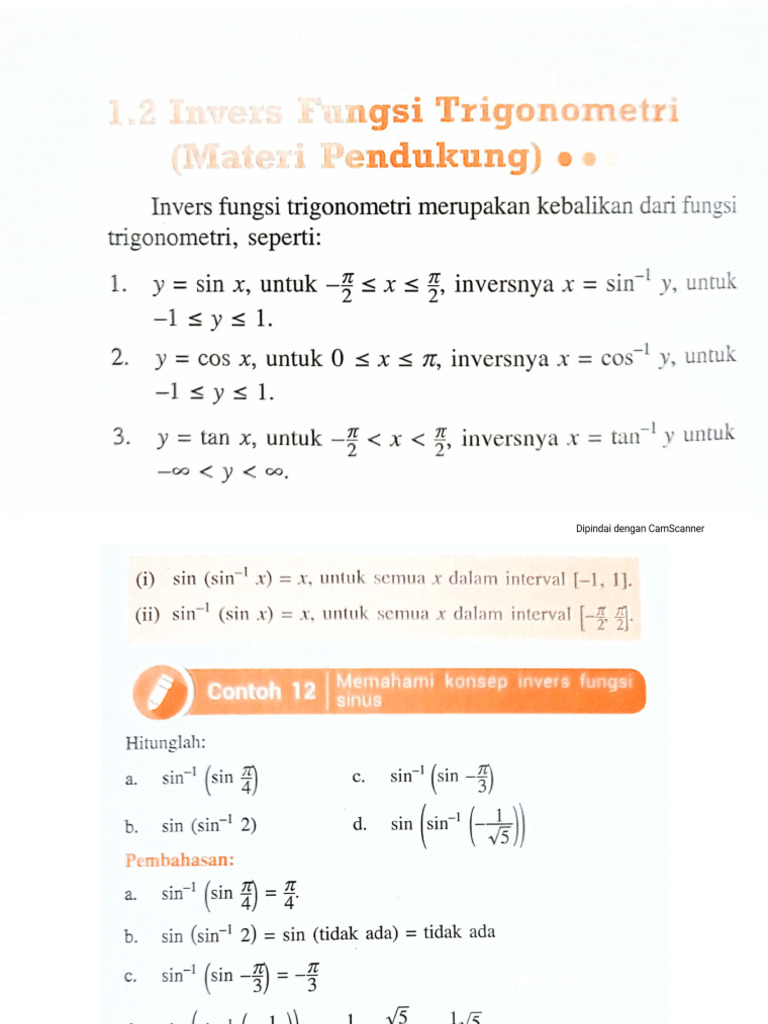 Invers Fungsi Trigonometri | PDF