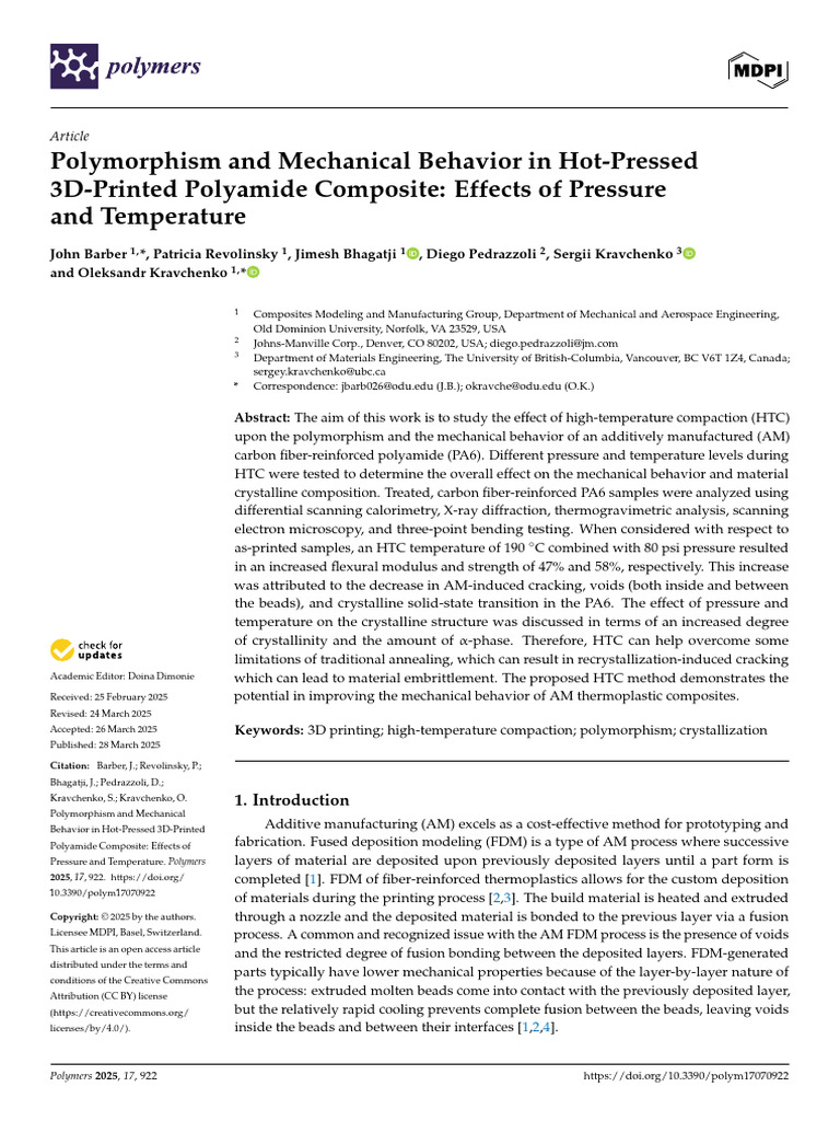 Polymorphism in Hot-Pressed PA6 Composites | PDF | Differential ...