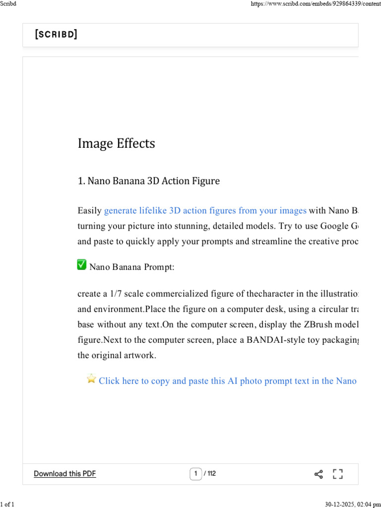 Nano Banana Prompts Guide | PDF