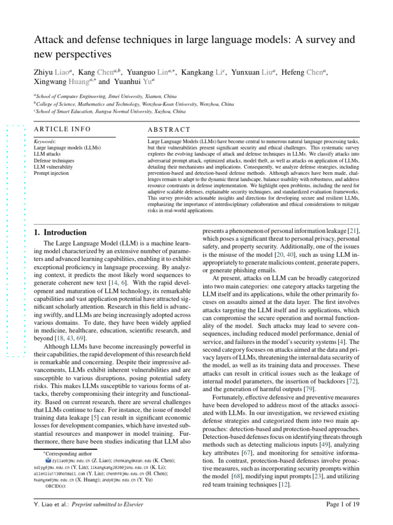 LLM Attack and Defense Techniques Survey | PDF | Computer Security ...