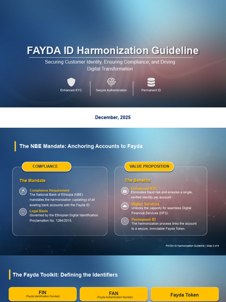 Fayda ID Harmonization Guidelines | PDF | Authentication | Access Control