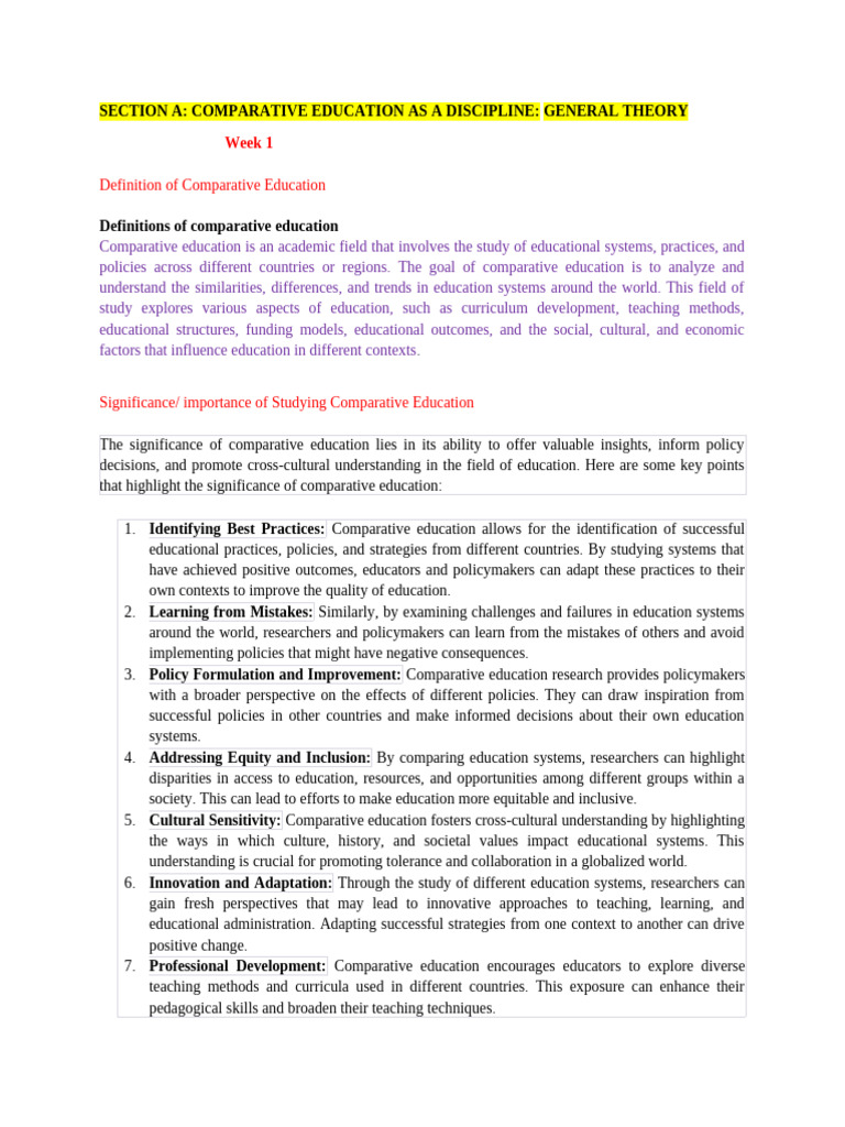 Understanding Comparative Education Basics | PDF | Social Sciences ...