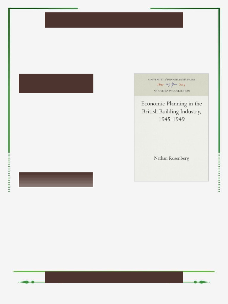 Economic Planning in the British Building Industry 1945 1949 Nathan ...