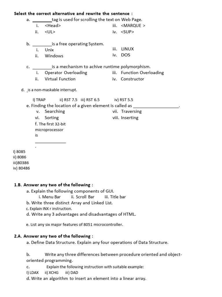 XII CS IMPORTANT Questions | PDF | Operating System | Computer Science