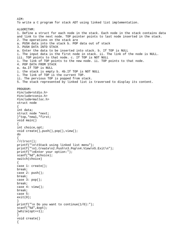 3A Linked List Implementation Stack ADTs | PDF | Computer Engineering ...