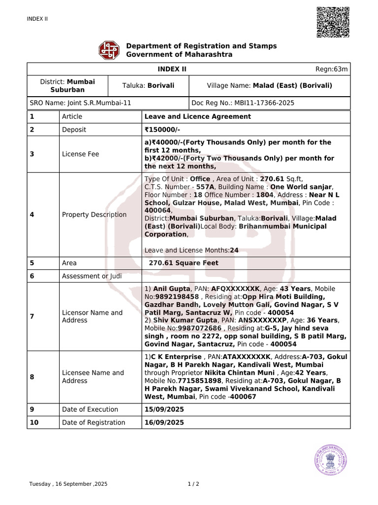 Resi Rent Agreement_merged | PDF | License | Private Law