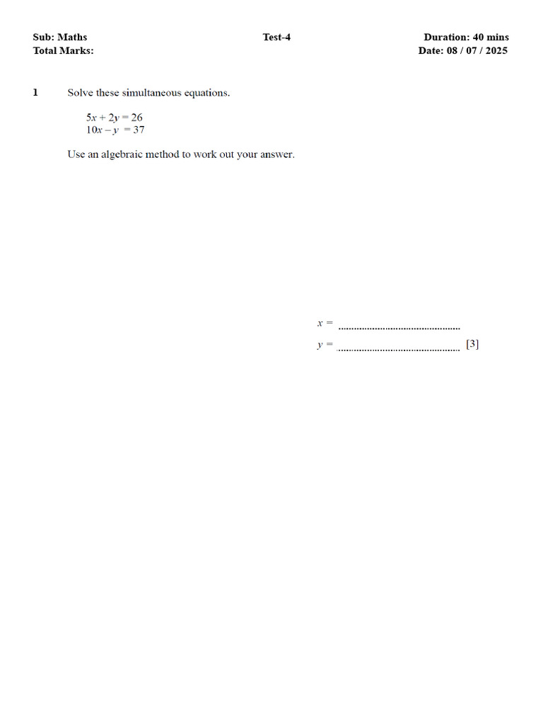 Chapter 4 Test 4 | PDF